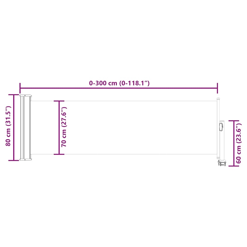vidaXL Side Awning in Blue and Grey