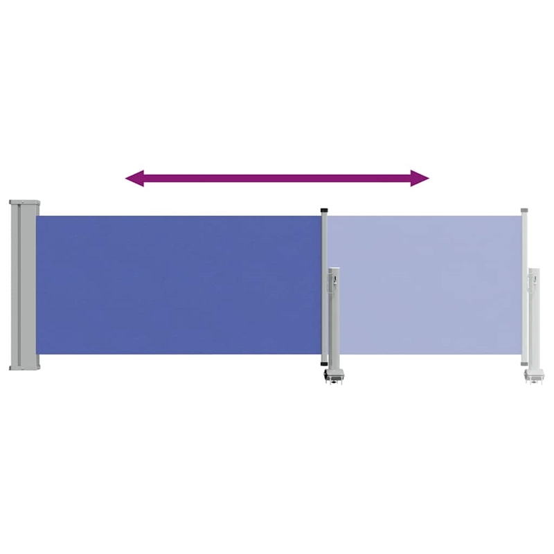 vidaXL Side Awning in Blue and Grey