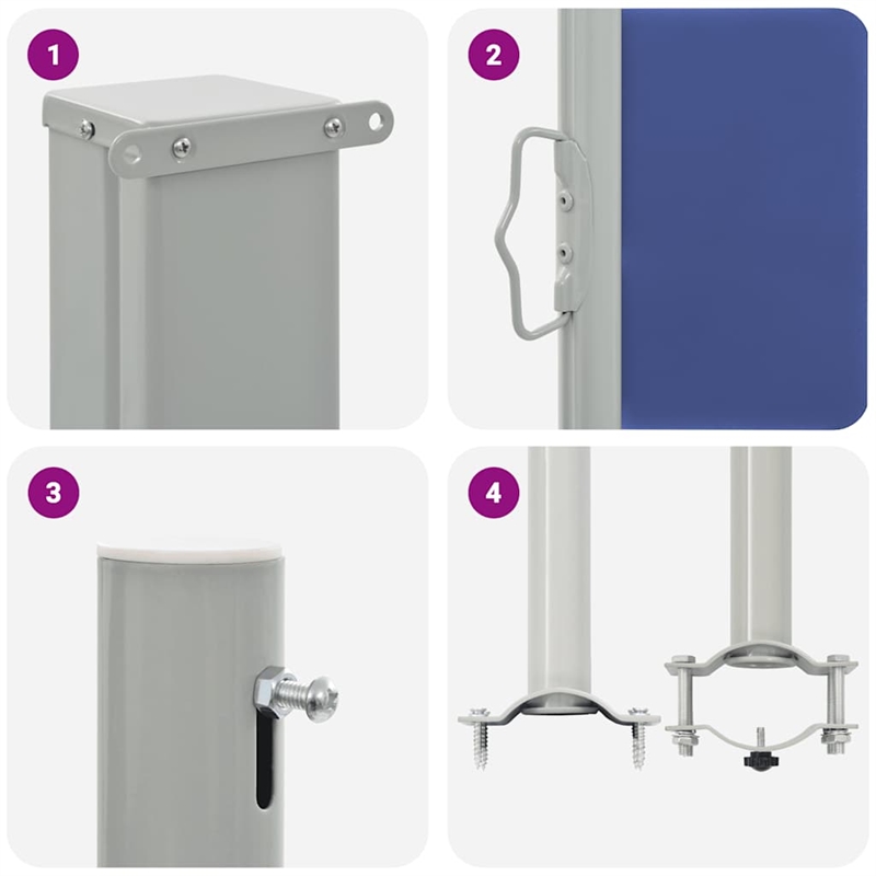 vidaXL Side Awning in Blue and Grey