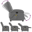 vidaXL Polyester Plywood Medium Massage Recliner Chair in Dark Grey
