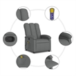 vidaXL Polyester Plywood Medium Massage Recliner Chair in Dark Grey