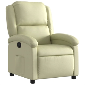 vidaXL Leather Wooden in  Recliner Chair in Cream