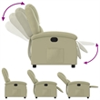 vidaXL Leather Wooden in  Recliner Chair in Cream