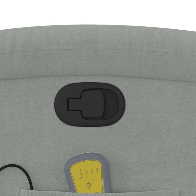 vidaXL Velvet Massage Recliner Chair in Light Gray