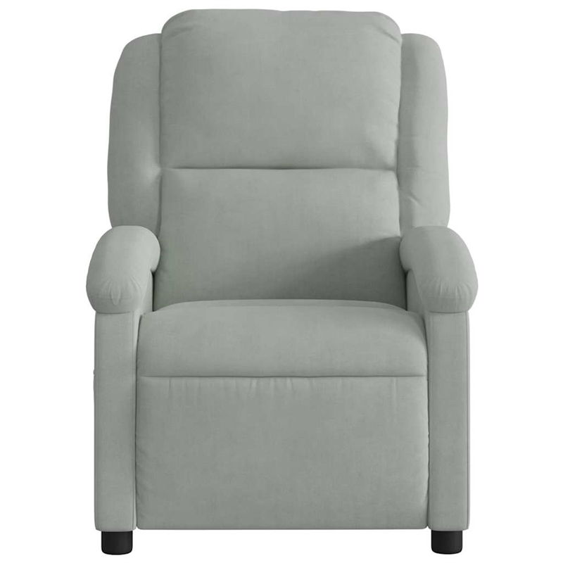 vidaXL Velvet Massage Recliner Chair in Light Gray