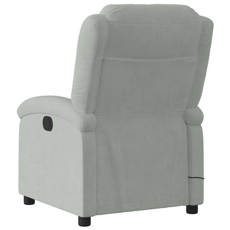 vidaXL Velvet Massage Recliner Chair in Light Gray
