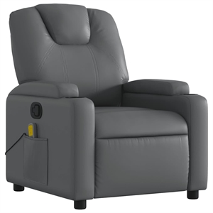 vidaXL Faux Leather Massage Recliner Chair in Grey