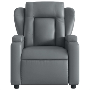 vidaXL Faux Leather Massage Recliner Chair in Grey