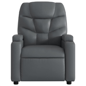 vidaXL Faux Leather Massage Recliner Chair in Grey