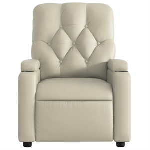 vidaXL Faux Leather Massage Recliner Chair in Cream