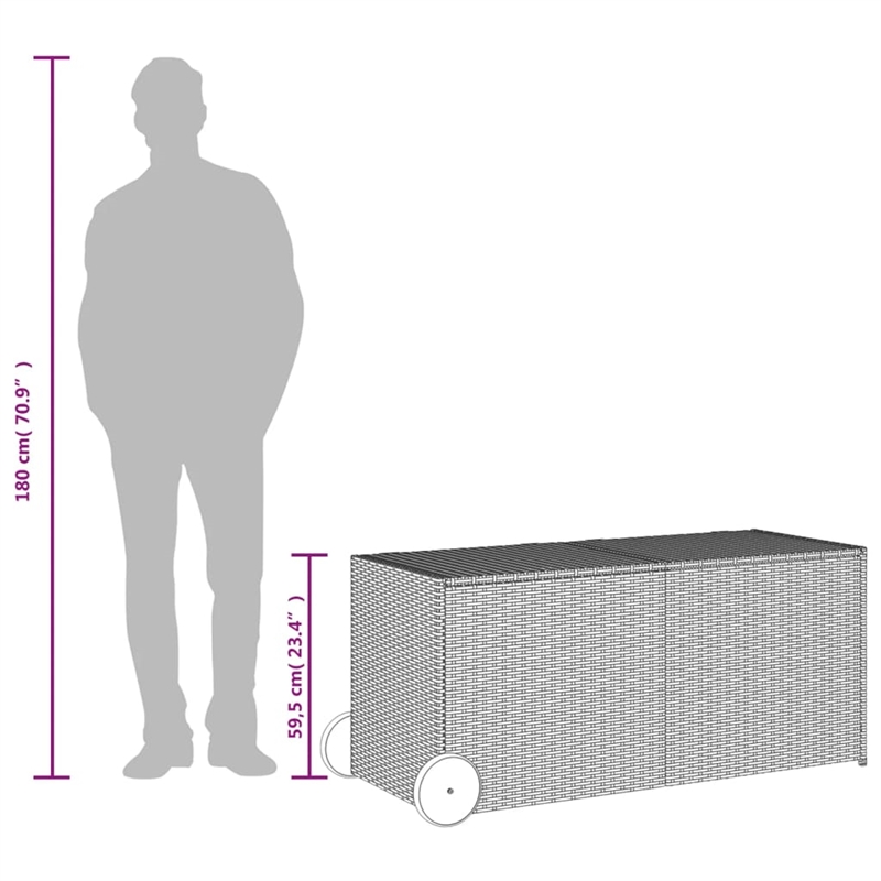 vidaXL Garden Storage Box in Gray