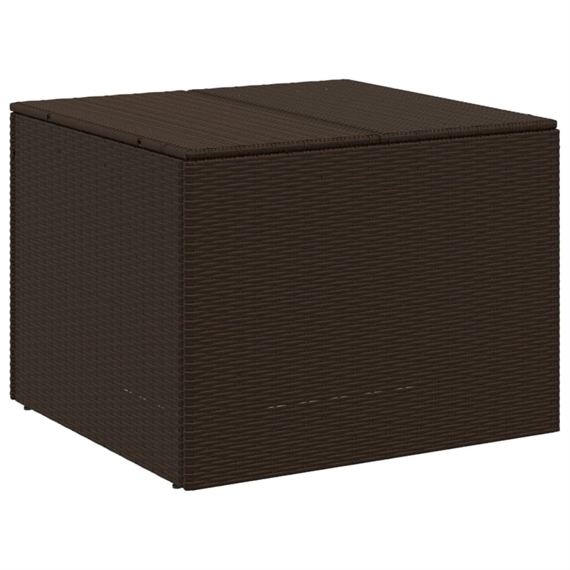 vidaXL Poly Rattan Garden Storage Box in Brown