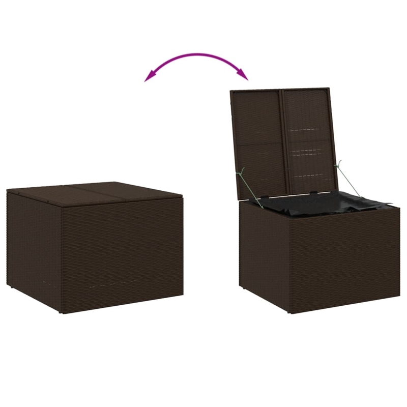 vidaXL Poly Rattan Garden Storage Box in Brown
