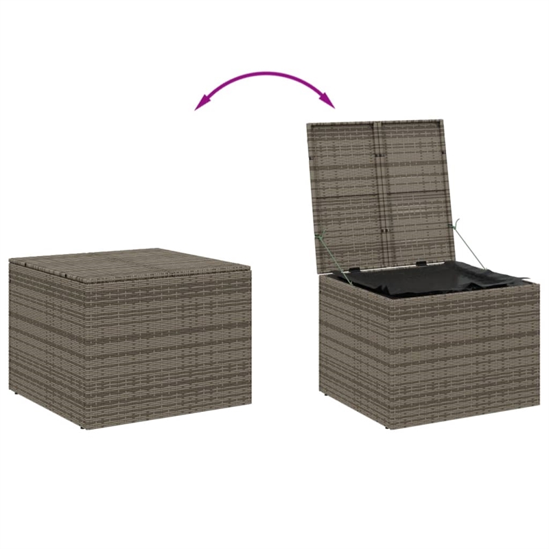 vidaXL PE Rattan Garden Storage Box in Grey