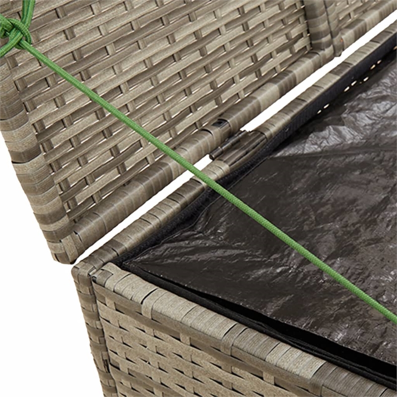 vidaXL PE Rattan Garden Storage Box in Grey