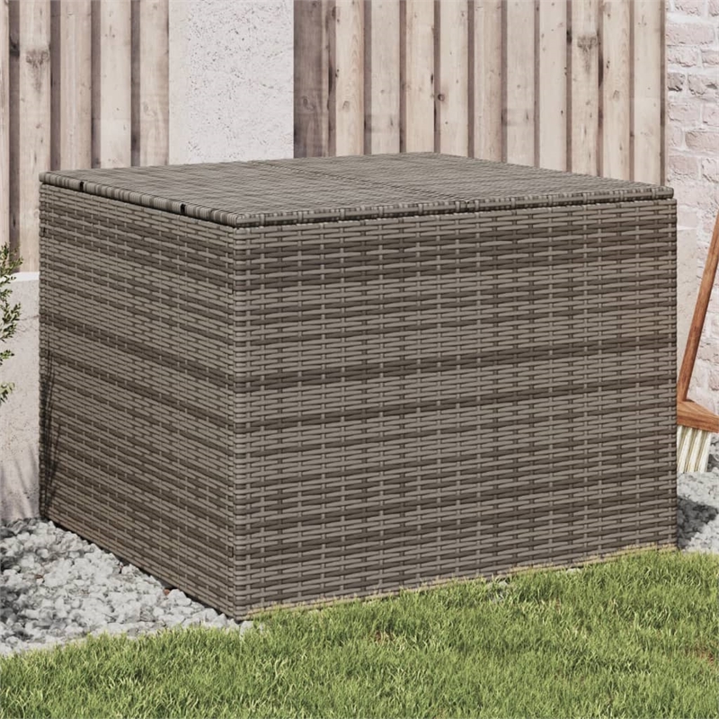 vidaXL PE Rattan Garden Storage Box in Grey