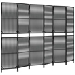 vidaXL Room Divider 6 Panels Poly Rattan in Black