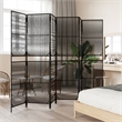 vidaXL Room Divider 6 Panels Poly Rattan in Black