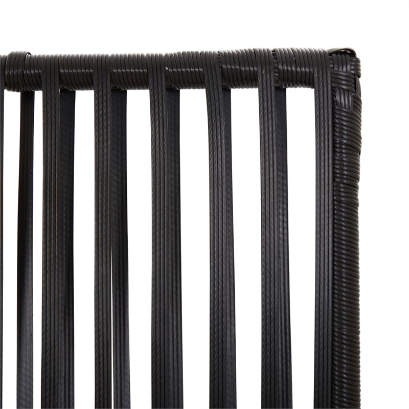 vidaXL Room Divider 6 Panels Poly Rattan in Black