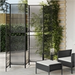vidaXL Room Divider 6 Panels Poly Rattan in Black