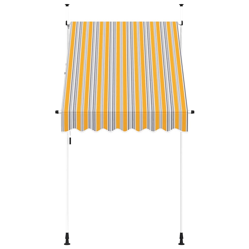 vidaXL Retractable Awning in Yellow and Blue Stripes