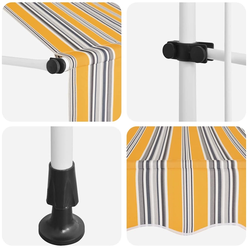 vidaXL Retractable Awning in Yellow and Blue Stripes
