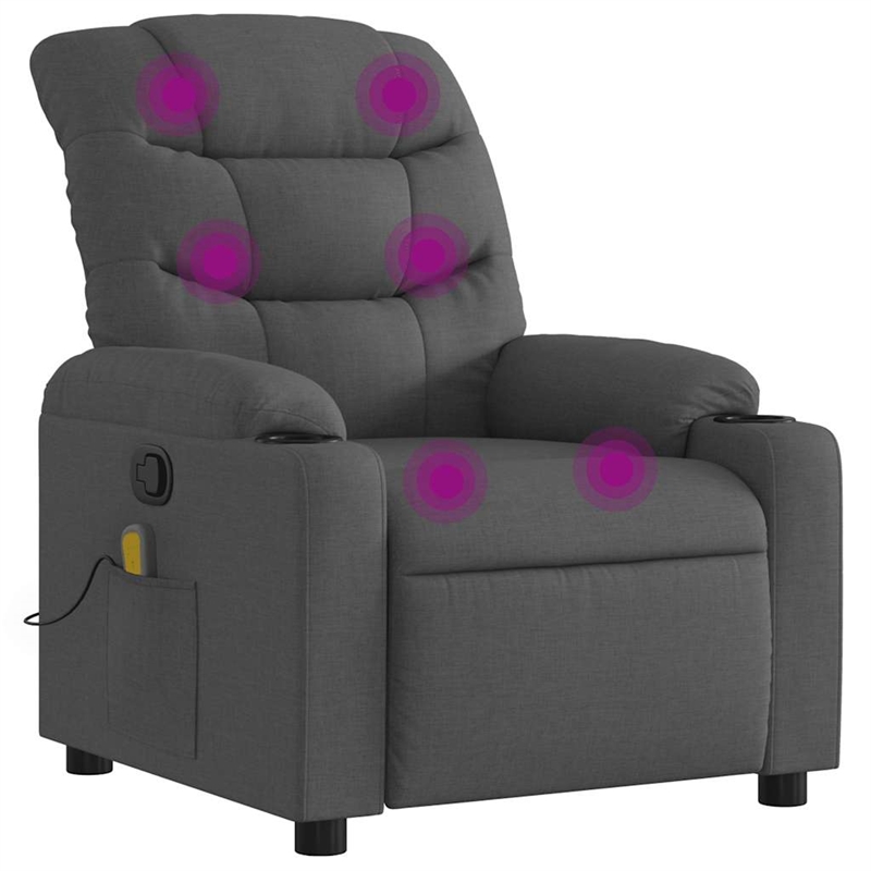 vidaXL Massage Recliner Chair in Dark Grey