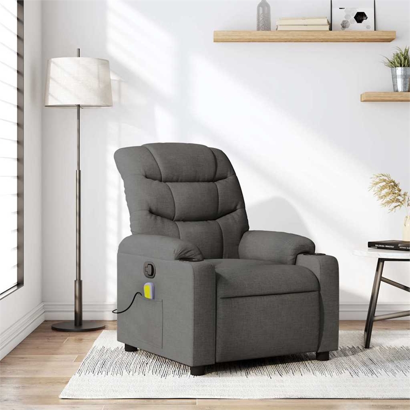 vidaXL Massage Recliner Chair in Dark Grey