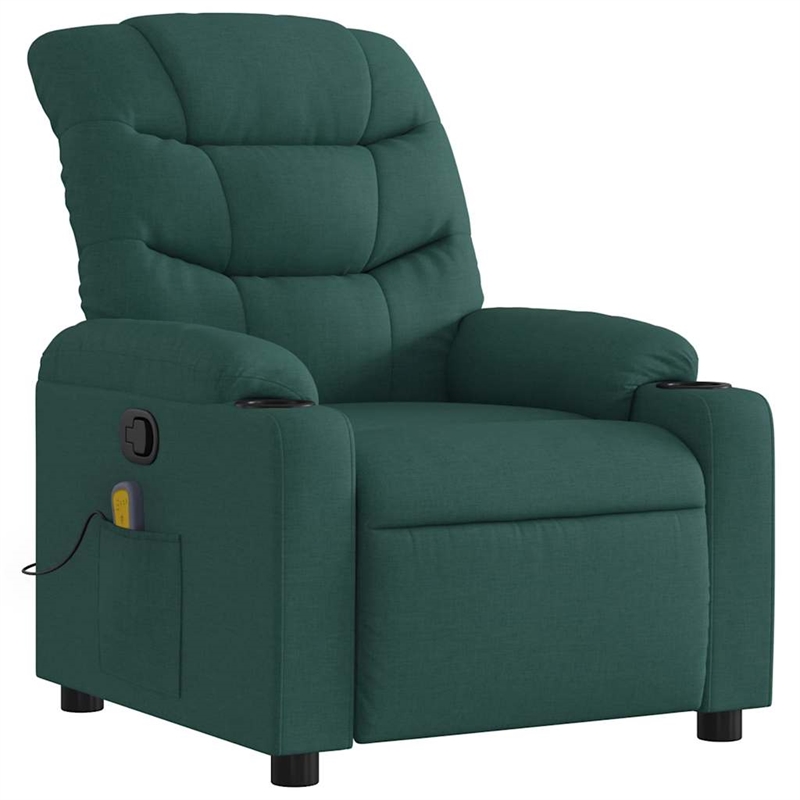 vidaXL Massage Recliner Chair in Dark Green