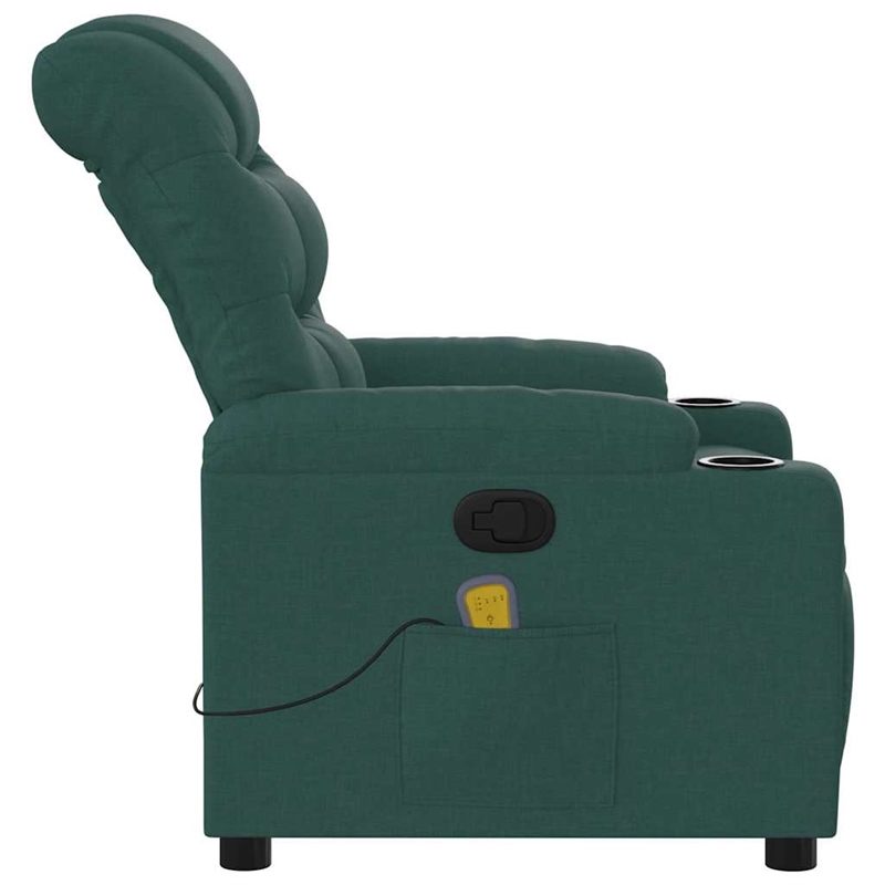vidaXL Massage Recliner Chair in Dark Green