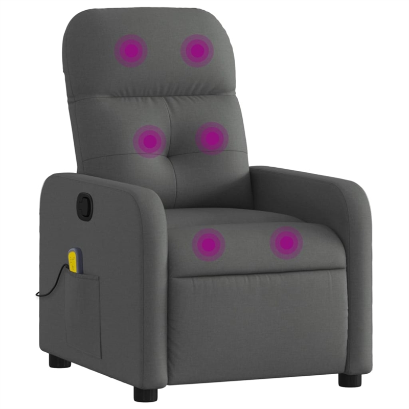 vidaXL Massage Recliner Chair in Dark Gray