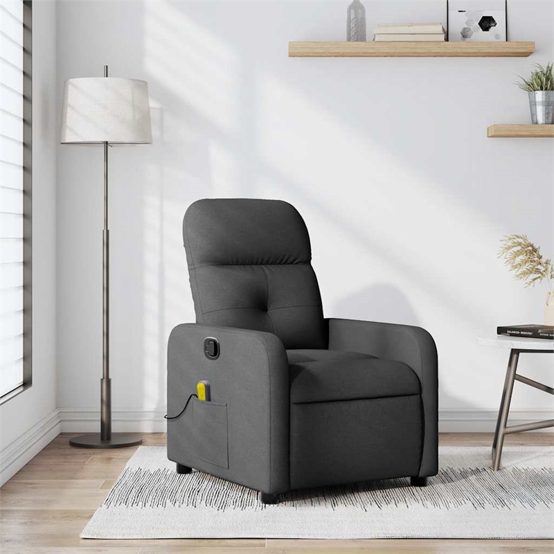 vidaXL Massage Recliner Chair in Dark Gray