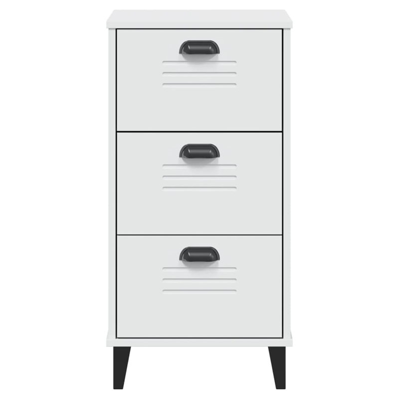 vidaXL Standard Engineered Wood Bedside Table in White