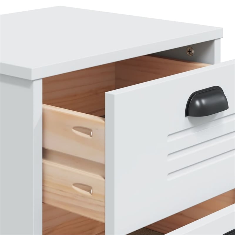 vidaXL Standard Engineered Wood Bedside Table in White