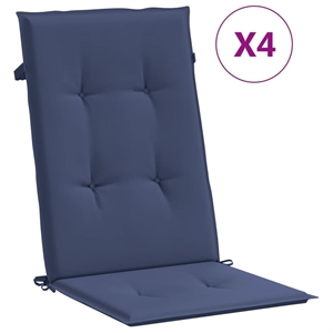 vidaXL Highback Chair Cushion in Navy Blue (Set of 4)