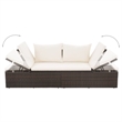 vidaXL Outdoor Lounge Bed in Brown and Cream White