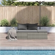 vidaXL Polyethylene Rattan Lounge Bed in Gray/Dark Gray