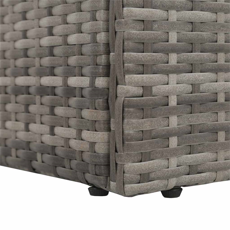 vidaXL Polyethylene Rattan Lounge Bed in Gray/Dark Gray