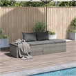 vidaXL Polyethylene Rattan Lounge Bed in Gray/Dark Gray