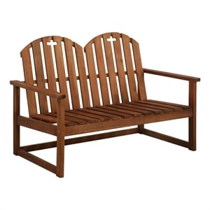 vidaXL 43.3&quot Durable Wood Garden Bench in Brown