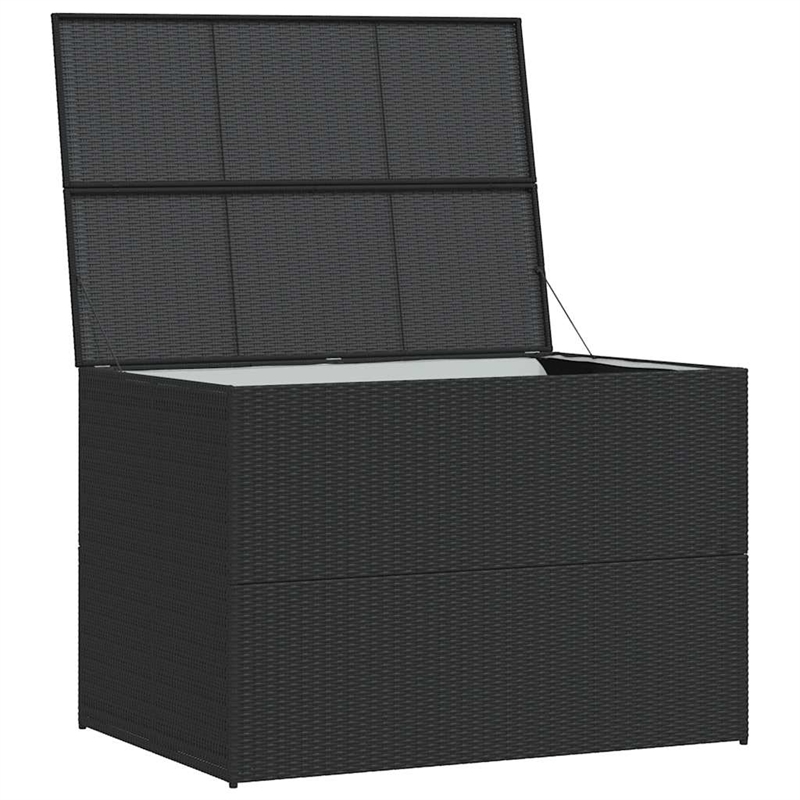 vidaXL PE Rattan Outdoor Storage Box in Black