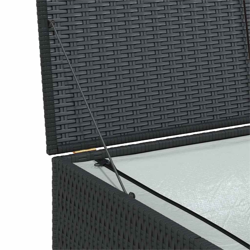 vidaXL PE Rattan Outdoor Storage Box in Black