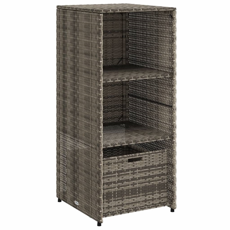 vidaXL PE Rattan Garden Storage Cabinet in Grey