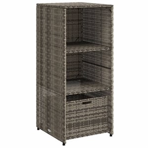 vidaXL PE Rattan Garden Storage Cabinet in Grey