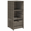 vidaXL PE Rattan Garden Storage Cabinet in Grey