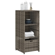 vidaXL PE Rattan Garden Storage Cabinet in Grey