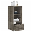 vidaXL PE Rattan Garden Storage Cabinet in Grey