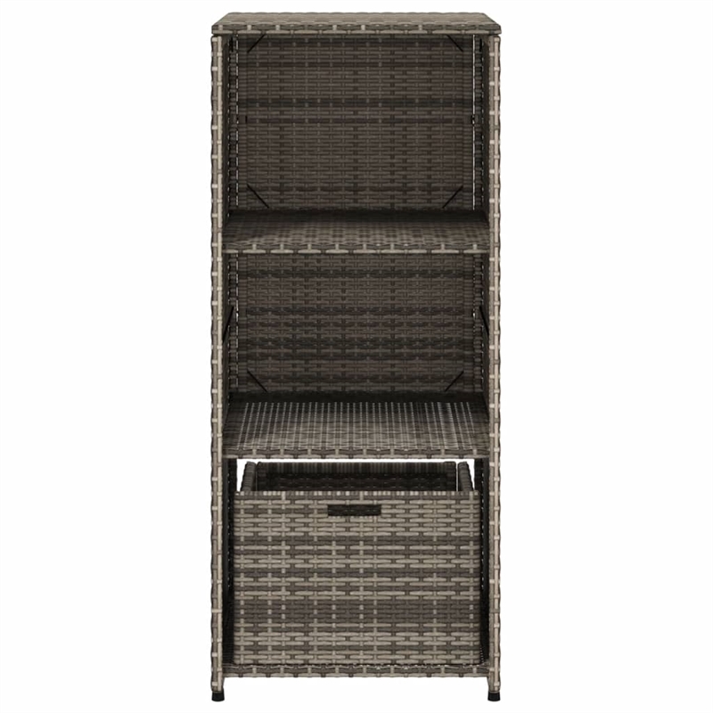vidaXL PE Rattan Garden Storage Cabinet in Grey