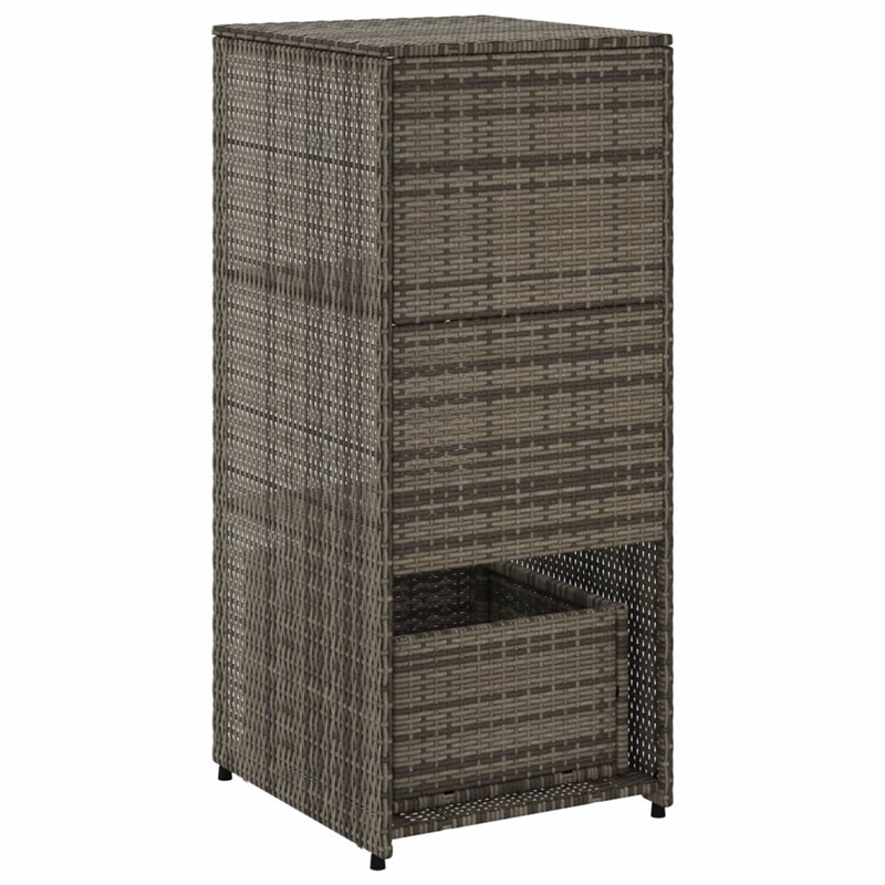vidaXL PE Rattan Garden Storage Cabinet in Grey