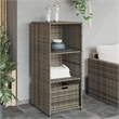 vidaXL PE Rattan Garden Storage Cabinet in Grey